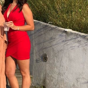 Red mini dress